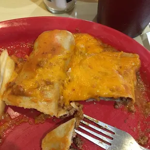 Uneven cheese distribution. Lol but still good food.