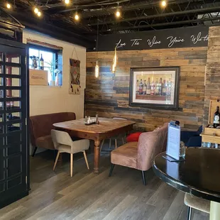 the dining area of the tasting room