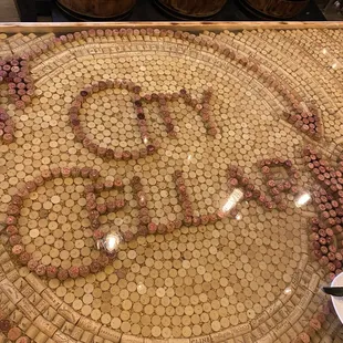 Amazing Cork Mosaic on the bar