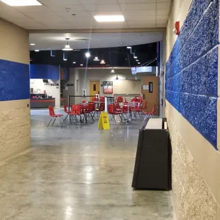 Main lobby with seating and tables available