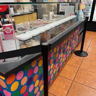 a colorful display of ice cream