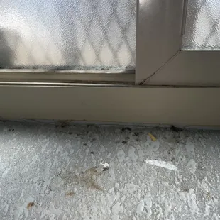 Black mold in bathroom.