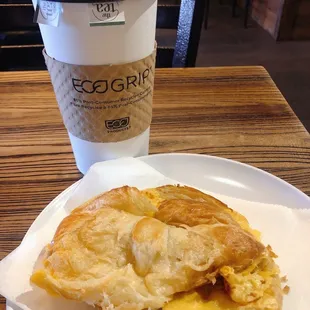 Tea and Croissant with Cheese