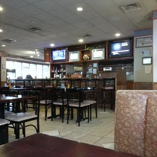 The bar. This place is very quaint and very clean.