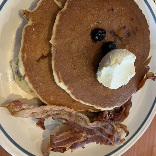 Blueberry Pancakes with Bacon
