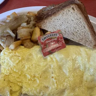 Cheese Omelette &amp; Home Fries