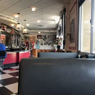 a man sitting at the counter