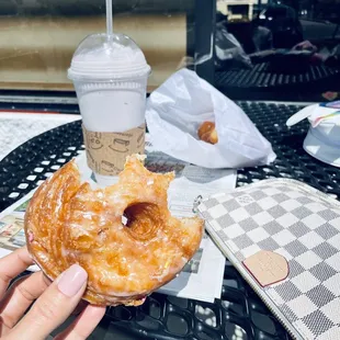 Cronut, donut holes and taro smoothie made with almond milk - yum!