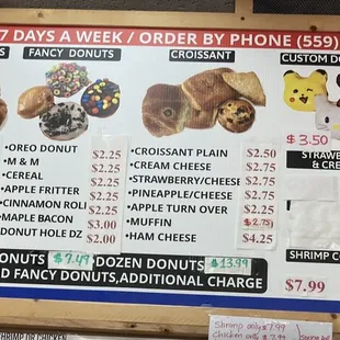 Donut menu
