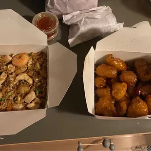 Dragon fried rice &amp; orange chicken