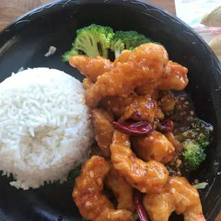 Honey Spicy Soy Shrimp Plate