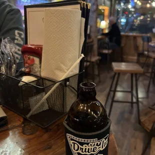 Inside seating with ice cold beer