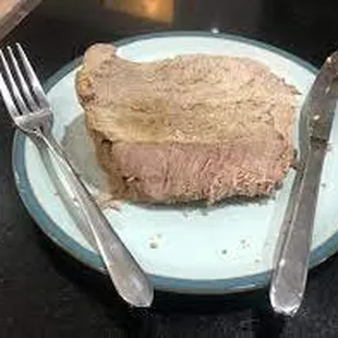 Steak was cooked to perfection.