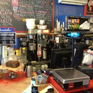 a coffee shop counter