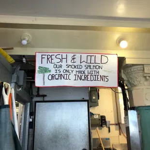 a sign for fresh and yield