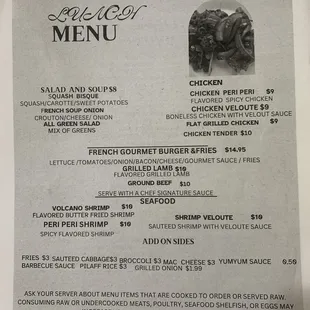 New Lunch Specials October 2024