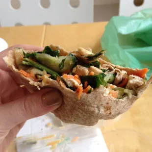 Delicious Thai Chicken Wrap from City Greens!