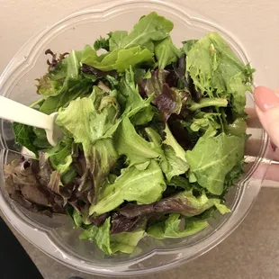 They gave me so few toppings that the bowl looked untouched once I picked out the few pieces of tomato, mozzarella, and croutons.