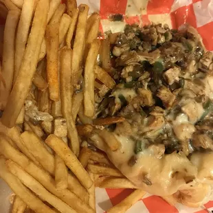 Chicken Philly - Sorry started eating before remembering to take a pic but it was a pretty good sized sandwich.