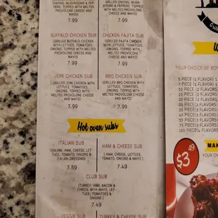 menu
