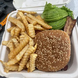 Bacon avocado cheese burger!! Yummy