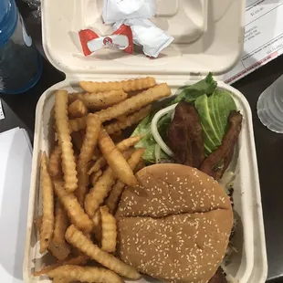 Cheeseburger and fries