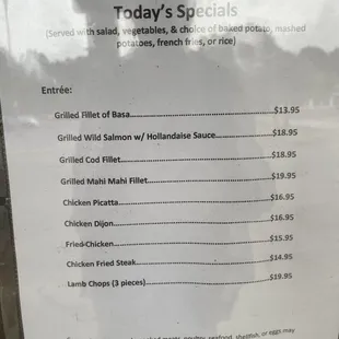 City Grill menu on 8/3/2021