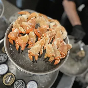 a plate of crab legs
