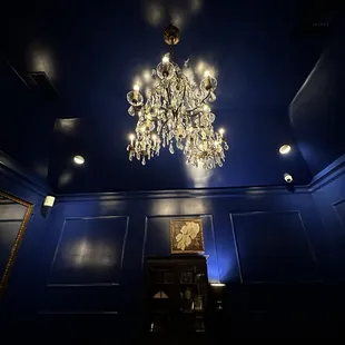 The chandelier in the Blue Velvet Room