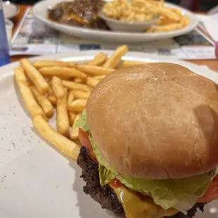 Cheeseburger and fries