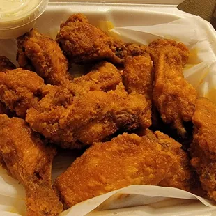 a tray of fried chicken