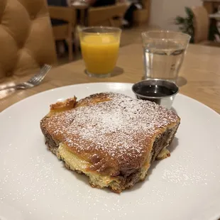 Custard orange blossom brick toast