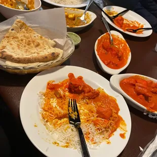 Butter chicken, Chicken Tikka Masala, Bread Basket