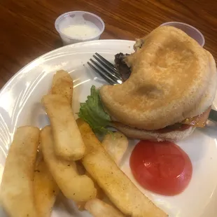 Classic cheese burger. The fries were so fresh.