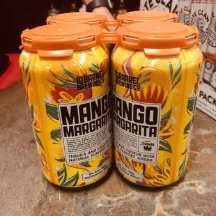 two cans of mango margarita
