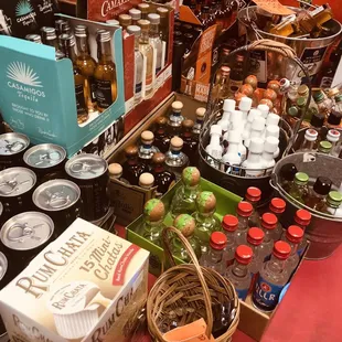 a variety of liquors on display