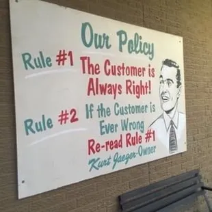 Apparently the customer is not right.