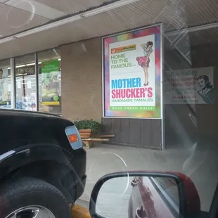 a car parked in front of a store