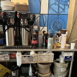 Does this really look sanitary with all the co workers thermos's, a plate of food and unsealed drinks?