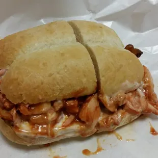 #24 - BBQ Chicken w/bacon and Bleu cheese dressing, in all of it messy, yet delicious, glory!