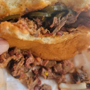 Chopped brisket sandwich