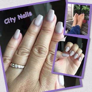 Love my nude mani by Helen, Pedi done by Danny and gel paint finished by Helen!