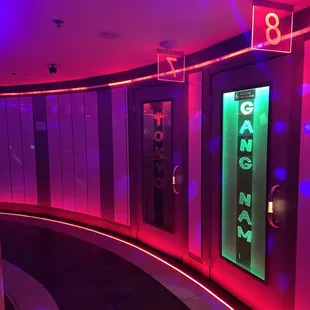 the entrance to the game room