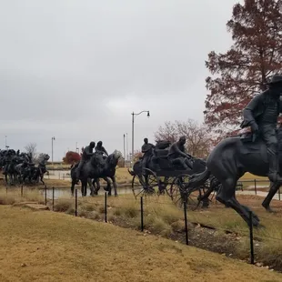Centennial Land Run Monument at the end of Lower Canal, Bricktown, just before the Boathouse Dist.