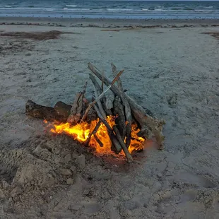 Fire on the beach.great way to end my visit