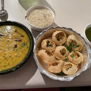 Daal Fry and 8 Pieces Pani Puri