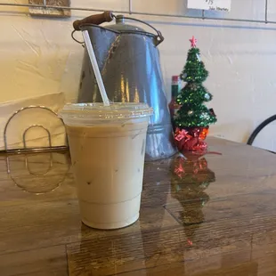 a coffee cup on a table