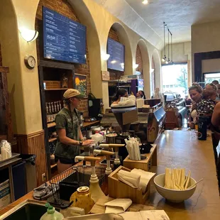 a bari serving customers