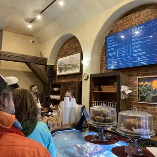 customers looking at menus