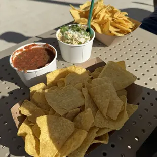 Salsa and Elote with Chips